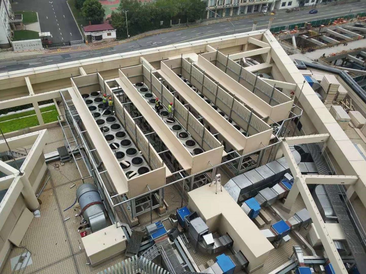 屋面设备降噪施工现场